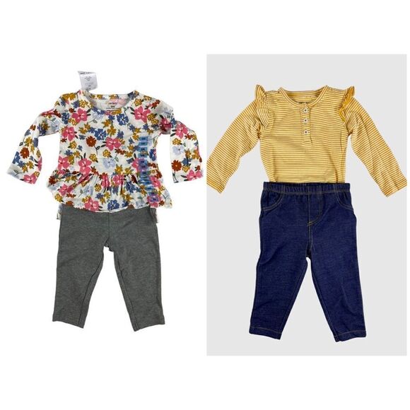 Carter’s baby 4 piece set 2 onesies and 2 leggings  z -3 OR 9 months - Picture 1 of 8